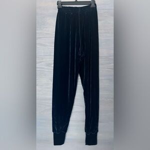 Vtg FITIGUES Made‎ In USA Velour Jogger Track Pants Y2K Black
